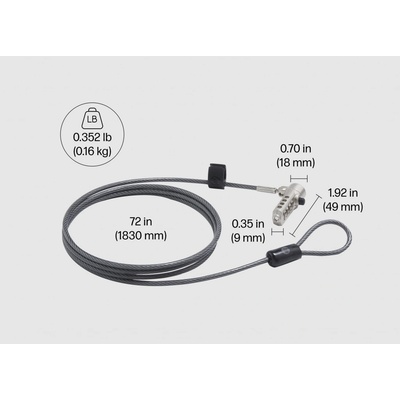 HP Nano Combination Cable Lock 63B28AA – Zboží Dáma