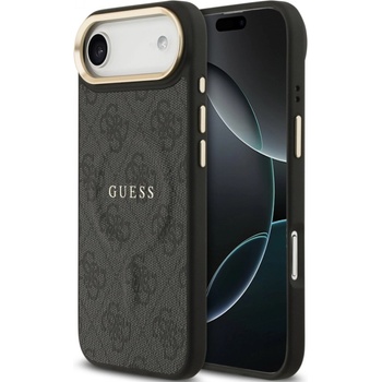GUESS Калъф Guess - 4G Gold Frame, iPhone Air, MagSafe, черен (3666339519049)