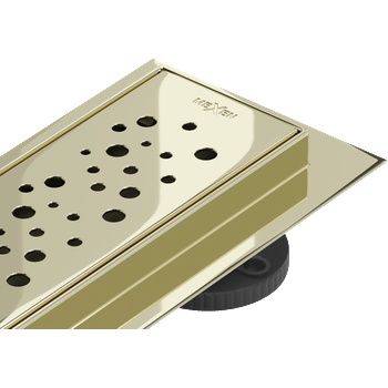 Mexen Flat 360° M12 въртящ се линейно оттичане 90 см, златен - 1521090-40 (1521090-40)