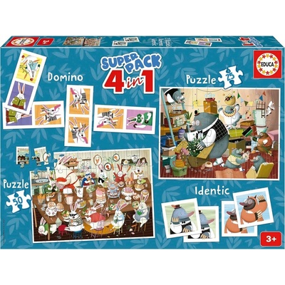 Educa Игрален комплект, Educa, Горски приказки, Домино, Мемори и 2 пъзела (EDU19688)