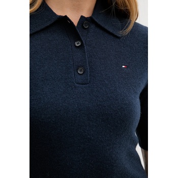 Tommy Hilfiger Вълнена рокля Tommy Hilfiger в тъмносиньо къса разкроена WW0WW46436 (WW0WW46436)