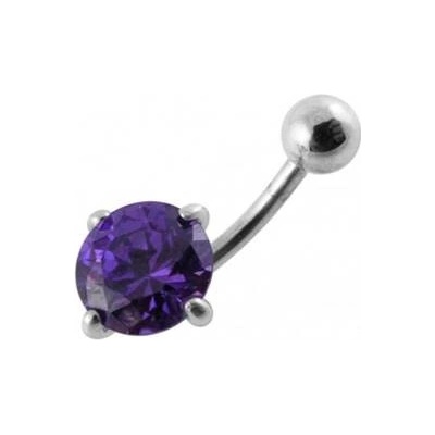 Šperky4U stříbrný piercing do pupíku zirkon BP01017-A