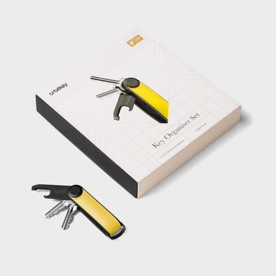 Klíčenka Orbitkey Dárková sada z nappa kůže a multitoolu Hybrid Leather + Multitool V2 Solar Yellow