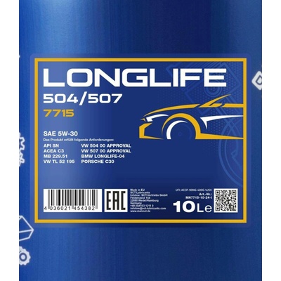 Mannol Longlife 504/507 5W-30 10 l