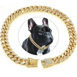 Pet Interest Метален златен нашийник за куче или котка с диаманти (789s)
