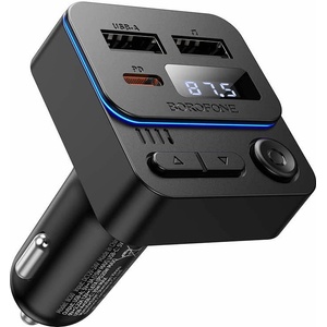 BOROFONE Блутут FM трансмитер и зарядно за кола за мобилни устройства - Borofone BC60 Bluetooth FM Transmitter and Car Charger (BC60)