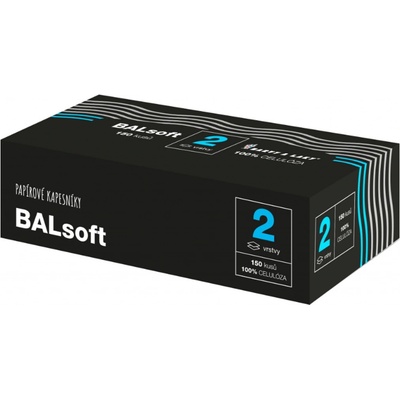 Balsoft papírové kapesníčky v krabici 2-vrstvové 150 kusů