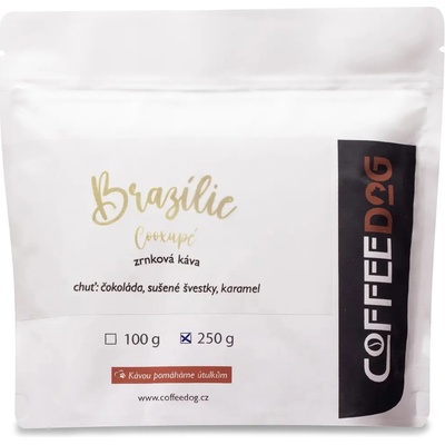 Coffeedog Brazílie Cooxupé zrnková káva 100 g