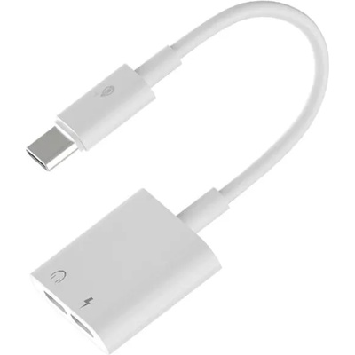 Moveteck Преходник One Plus NB1248, Type-C към Type-C F + Type-C F, 0.15m, Бял - 40165