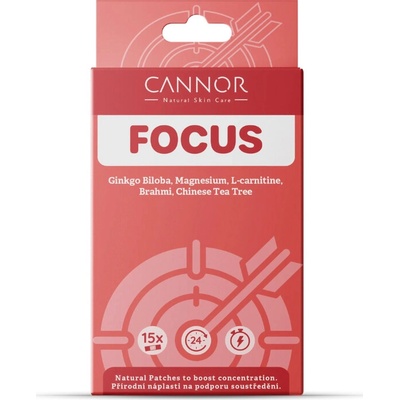Cannor Přírodní náplasti na soustředění FOCUS 15 ks