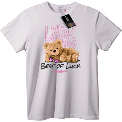 NOONEBRAND Тениска Щастлив Мечок с Лош Късмет - S, Black