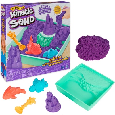 Spin master Kinetic sand krabica tekutého piesku s podložkou fialová