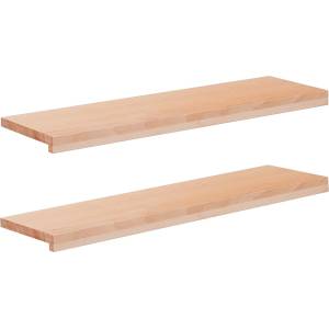 vidaXL Парапети за прозорци 2 бр. Натурално 100 x 25 x 2 cm (42048146)