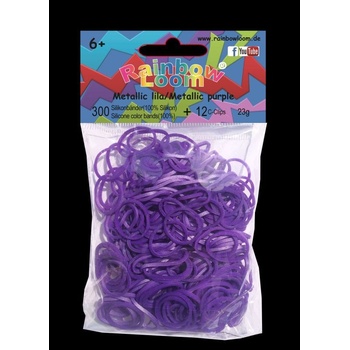 RAINBOW LOOM Original gumičky 300 kusov fialová metalíza