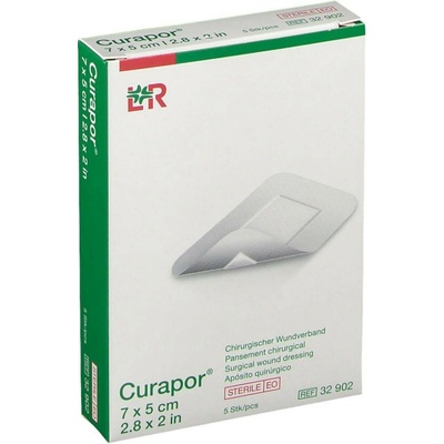 L&R Samolepící obvaz na rány Curapor sterilní Rozměr: 7 x 5 cm 5 ks