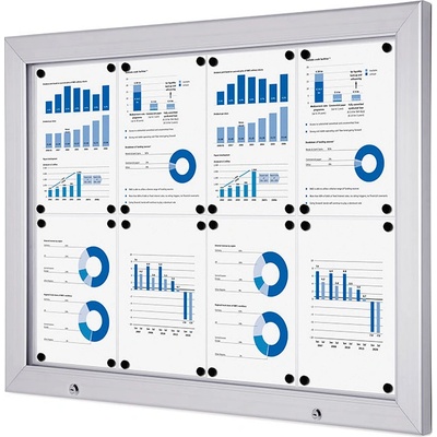 Jansen Display Venkovní uzamykatelná vitrína Alpha 8 x A4 981 x 723 mm