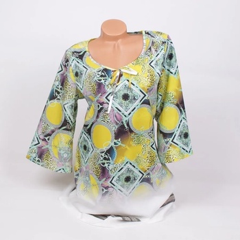 Image 1 of Плажна рокля в лилави, жълти и тюркоазени фигури