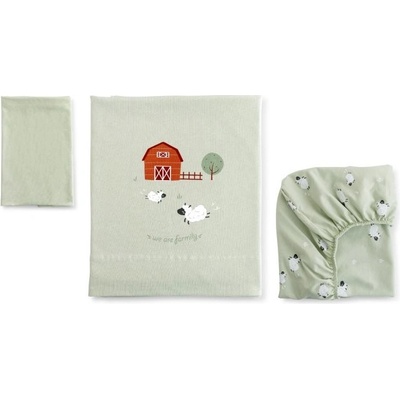 bonjourbébé 3-dílná bavlněná sada Funny Farm 80 x 50 cm – Zboží Dáma