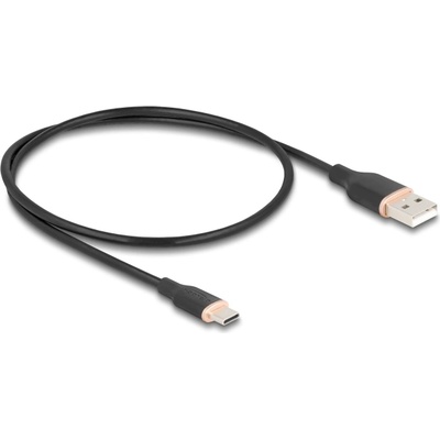 Delock USB 2.0 кабел USB Type-A щепсел - USB Type-C щепсел 0.5 м черен Силикон