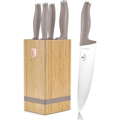 Berlingerhaus BH 2756 se stojanem Bamboo Taupe Collection 6 ks