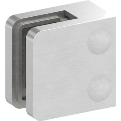 Feldmann 1100-V2A - nerezový držiak skla na rovinu - model 11, AISI 304 brus, pre nerezové zábradlie