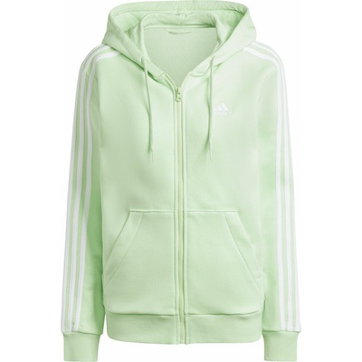 adidas Essentials 3-Stripes Hoodie svetlo zelená biela