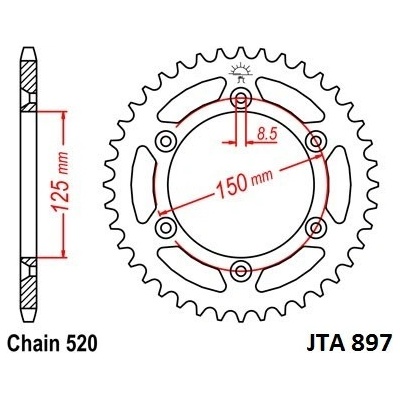 JT Sprockets JTA 897-50ORG | Zboží Auto