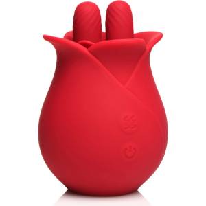 Bloomgasm The Rose Fondle 10X Massaging Rose Silicone Clit Stimulator Red