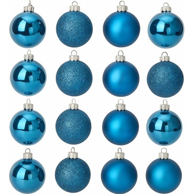 Home Styling Collection Skleněné vánoční koule Ø 8 cm 16 kusů modré modrý