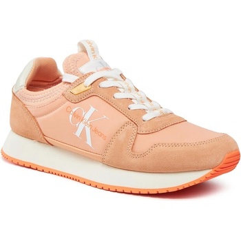 Calvin Klein Сникърси Calvin Klein Jeans Runner Sock Laceup Ny-Lth Wn YW0YW00840 Apricot Ice/Bright White 0JL (Runner Sock Laceup Ny-Lth Wn YW0YW00840)