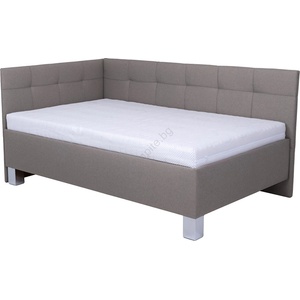 POHODA Тапицирано легло MARIA PETITE 120 x 200 см с матрак и място за съхранение, таупе (PO0052)