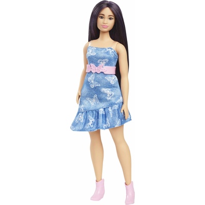 Barbie Fashionistas modelka s modrými šaty