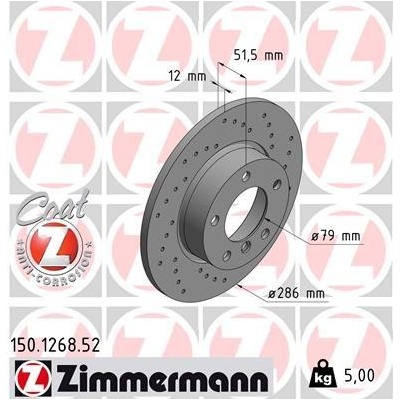 Brzdový kotúč ZIMMERMANN 150.1268.52