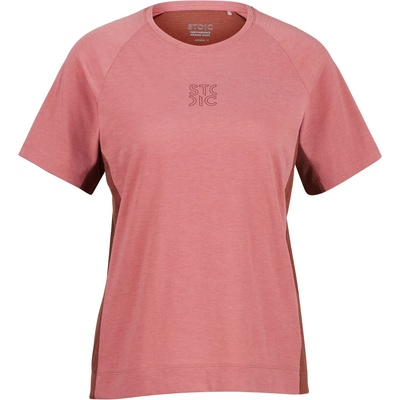 Stoic Дамска фланелка с къс ръкав за колоездене Stoic Women's PerformanceMerino LofsdalenSt. MTB S/S Cycling jersey - Faded Rose / Timber Red - размер XS (156-2841-0111)