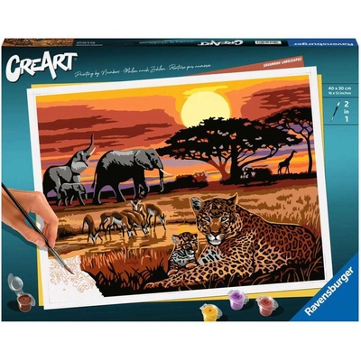 Ravensburger Комплект за рисуване по номера Ravensburger CreArt - Савана Пейзажи (23548)