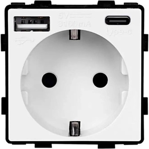 Luxon КОНТАКТ С usb-a+c И ДЕТСКА ЗАЩИТА МЕХАНИЗЪМ БЯЛ luxon (737494801355)
