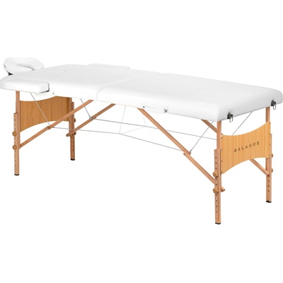 Balance Snowwood Masérské lehátko – bílé, dřevěné