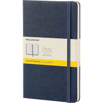 Moleskine Тефтер с твърди корици Moleskine Classic Squared - Син, листове на квадратчета (QP061B20)