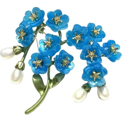 Amparo Miranda Brošňa Flower X2261 modrá