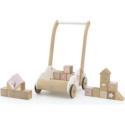 Label Label Dětský vozíček s kostkami, růžový