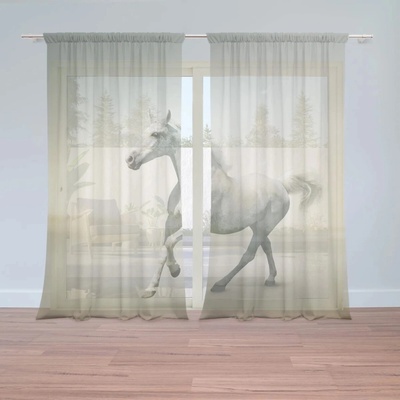 Sablio Záclony Biely kôň 2: 2ks 150x250cm