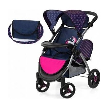 Bayer Doll trolley for twins navy blue 39454AA