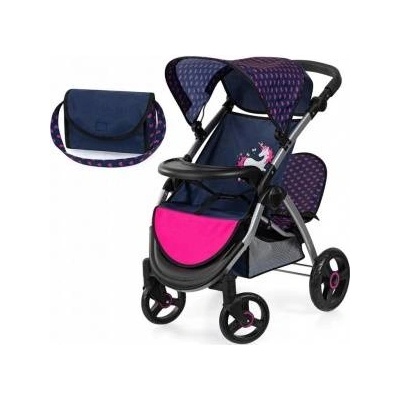 Bayer Doll trolley for twins navy blue 39454AA