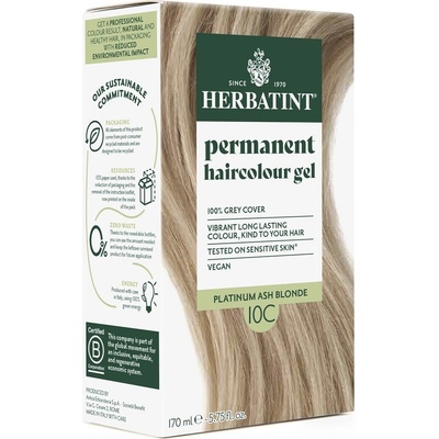 Herbatint Prírodná permanentná farba na vlasy 10C - švédska blond 170 ml