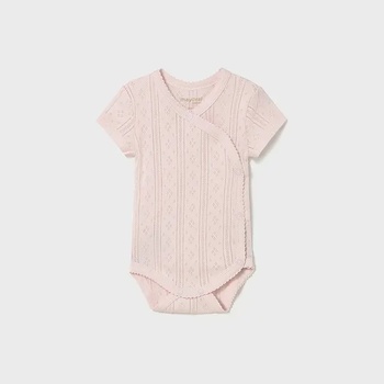 Mayoral Боди къс ръкав бебешко розов цвят с детайли за новородено момиче Mayoral