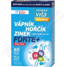 MaxiVita Exclusive Calcium magnézium zinok + Vitamíny B6 D3 a K1 60 tabliet