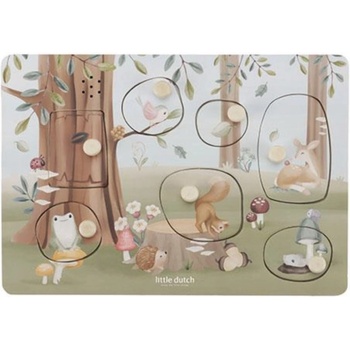 Little Dutch Дървен музикален пъзел Little Dutch - Forest Friends (LD7240)