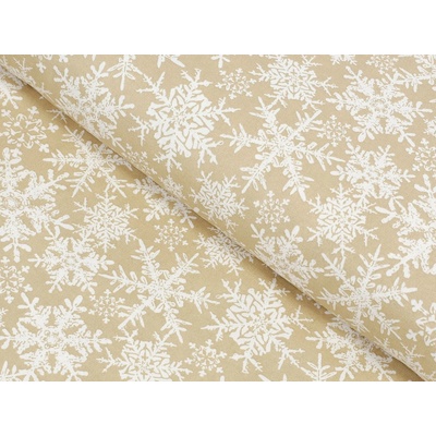 Dreamy Linens Obrus béžový Snehové vločky ⌀ 140 cm