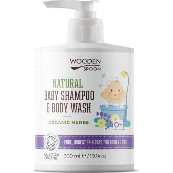 WoodenSpoon detský sprchový gél a šampón na vlasy 2v1 s bylinkami 300 ml