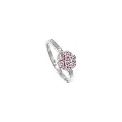 Infinitysilver Strieborný detský prsteň ružová kytička KR3RZ44